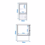 Koelwerkbank ECO - 450x700mm - met 2 lades