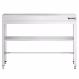 Paslanmaz Çelik Çalışma Tezgahı PREMIUM - 1000x700mm - Taban Raflı - Takviyeli