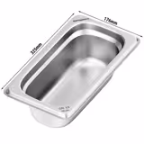 (6 Stück) Edelstahl-Behälter GN 1/3 - Höhe: 100mm