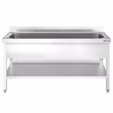 Stainless Steel Commercial Sink Unit PREMIUM - 2000x700mm - with Undershelf & Single Bowl - with Upstand