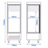 Dik Tip Endüstriyel Buzdolabı PREMIUM - 600L - 1 Cam Kapı & LED Aydınlatma - Fanlı Soğutma - Otomatik Defrost - R290 Soğutucu Gaz