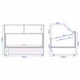 Vitrine à glace THEO – 1730 mm – refroidissement ventilé – pour 18 bacs à glace de 5 litres – Blanc