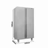 Armadio per stoviglie in acciaio inox ECO - 1000x600mm - 2 porte a battente - Altezza: 1800mm
