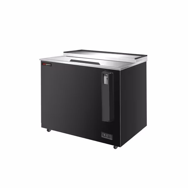 Flessenkoeler bovenlader - zwart - 152L