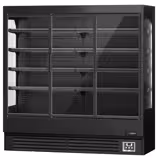 Vitrina mural refrigerada - 1940x700x2000mm - 893L - con 3 puertas batientes de doble acristalamiento y 4 estantes - Negro