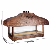 Parrilla de carbón de cobre - 2000mm - con cristal