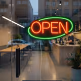 LED “Open” Sign – Dimmable – Green – Red