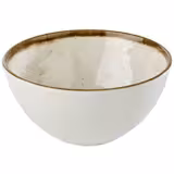 (6 pz) Ciotola - STONE ART - in Melamina - 0,60L - quadra - 150x150x75mm - impilabile - Bianco/Marrone