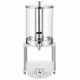 Juice Dispenser - 1x polycarbonate tank with tap & ice insert - 7.7 Litres - Stainless steel - incl. drip tray & base frame
