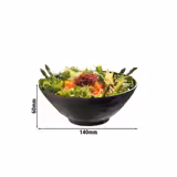 (6 db) Tál - MARONE - melamin - 0,3 l - kerek - Ø 140 mm; 140x140x60 mm - halmozható - fekete/barna