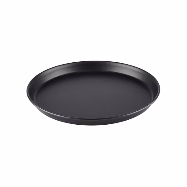 (10 stuks) Pizzaplaat - blauw plaatstaal - met opstaande rand - Ø280mm - hoogte: 25mm - zwart