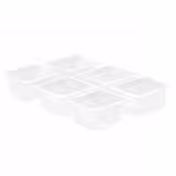 (6 stuks) Polycarbonaat GN-bak GN 1/6 - transparant - 1,5 liter - Diepte: 100mm