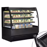 Commercial wall-mounted refrigerated display shelving - 1500 mm - 480 litres - with 2 double-glazed sliding doors and 3 shelves