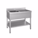 Lavello ECO - 1000x600mm - con ripiano di fondo - con 1 vasca - vasca a sinistra