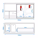 Barkoeling PREMIUM - 1950x700mm - 5 glazen laden