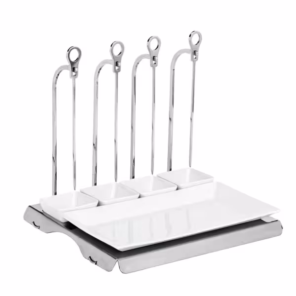 CLASSICO - Porte-brochettes - Chrome - incl.4 brochettes