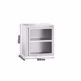 Edelstahl Wandhängeschrank - 800x400mm - mit Glasflügeltür - 800mm hoch