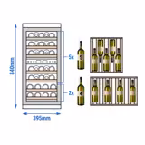 Commercial Wine Fridge - Dual Zone - 100L - max. 33 bottles - Stainless Steel Door