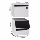 Fabbricatore di ghiaccio - cubetti - 230 kg/24 h - con contenitore per ghiaccio