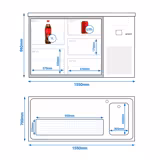 Bira tezgahı PREMIUM - 1550x700mm - 1 Lavabo Sağ & 5 Çekmece & 1 Damlalık Alanı