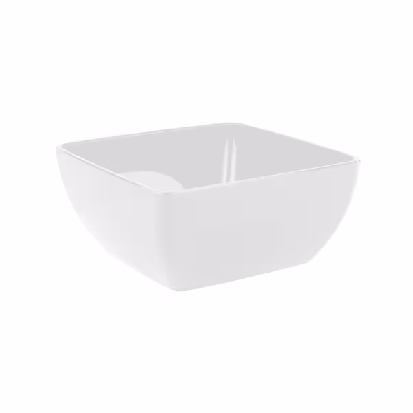 (6 stuks) kom - FRIENDLY - PET - 0,4l - vierkant - 125x125mm - Diepte: 65mm - Wit