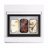 Vitrina de helados de sobremesa - 670mm - Refrigeración estática - para 3x 5 litros de cubetas Napoli - apertura en el lado del cliente - Blanco