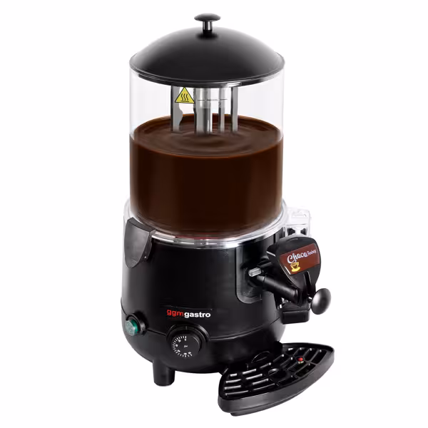 Warme chocoladedispenser (bain-marie roerdispenser) - 10 liter - 1,0kW - handvulling - Zwart - Temperatuur: 65°C tot 90°C