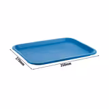 (6 stuks) Fastfood-dienblad FAST FOOD - Polypropyleen - 35x27cm - hoogte: 20mm - Blauw - antislip-oppervlak
