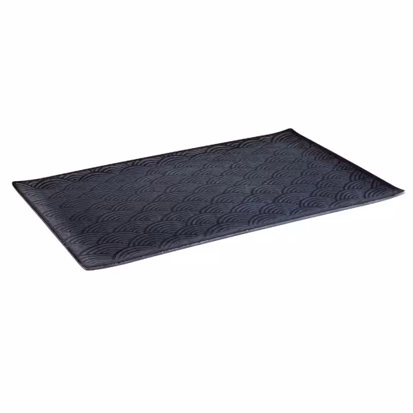 (6 stuks) GN-dienblad - DARK WAVE - Melamine - GN 1/1 - hoogte: 20mm - Zwart