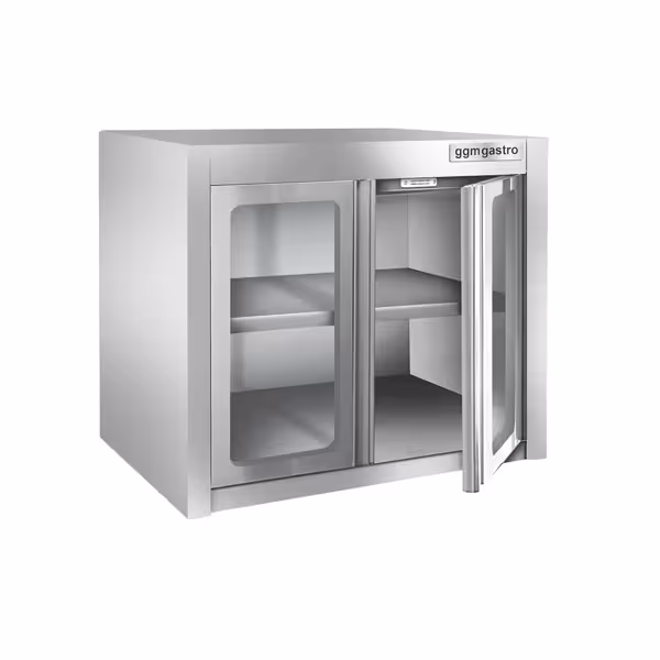 Paslanmaz Çelik Duvar Dolabı - 800x400mm - cam kanatlı - Yüksek: 800 mm 