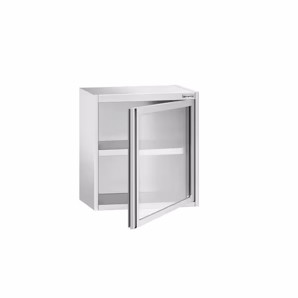 Edelstahl Wandhängeschrank - 800x400mm - mit Glasflügeltür - 800mm hoch