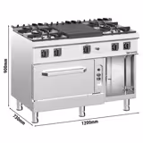 Commercial Gas Range – 32.5 kW – 4 Burners – Includes Static Gas Oven – 6 kW