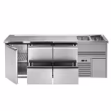 Comptoir de bar réfrigéré Premium PLUS - 2500x700mm - 1 porte & 4 tiroirs