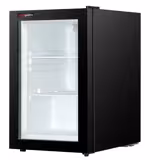 Minibar koelkast - glazen deur - 440mm - 62 liter - met 1 glazen deur - zwart