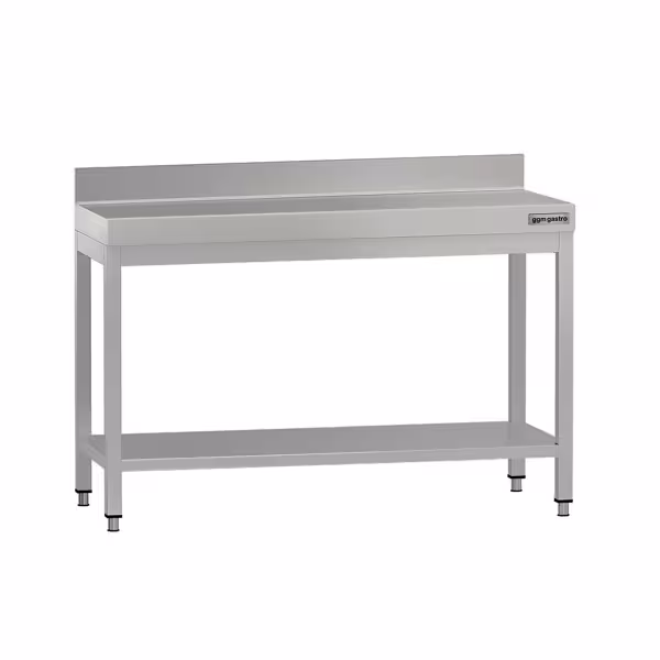 RVS werktafel ECO - 1200x700mm - met onderschap & achteropstand