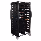 Rvs Dienbladwagen - voor 2x 24 dienbladen - EN 530x370 - met stille zwenkwielen