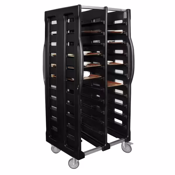Chariot à glissières – double – pour 24 plateaux EN 530 × 370