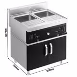 Elektro Nudelkocher mit Wasserhahn - 2x 26 Liter - 12 kW - inkl. Unterbau mit 2 Türen