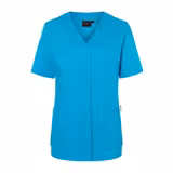 KARLOWSKY | Ladies' Tunic Essential – Pacific Blue - Size 36 - Short Sleeve - V-Neck - 95°C Washable