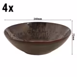 (4 pcs) Bowl - Vittoria - Stoneware - Ø 240mm - Brown
