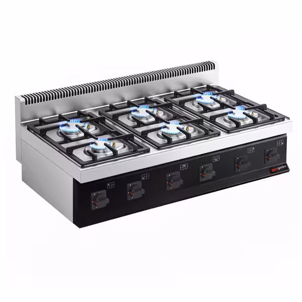 Cocina a gas - 36kW - 6 fuegos