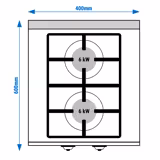 Gasfornuis – tafelmodel - 12,0kW - 2 branders