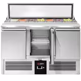 Saladette PREMIUM - 1365mm - 3 porte - con vano ingredienti per 7x GN 1/3, coperchio in vetro