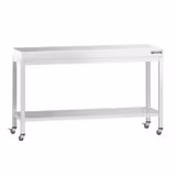 Edelstahl Arbeitstisch PREMIUM - 1500x800mm - mit Grundboden & Rollen