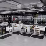 Nerezová pracovní skříňka - 647x600 mm - se 3 zásuvkami - se zadním lemem