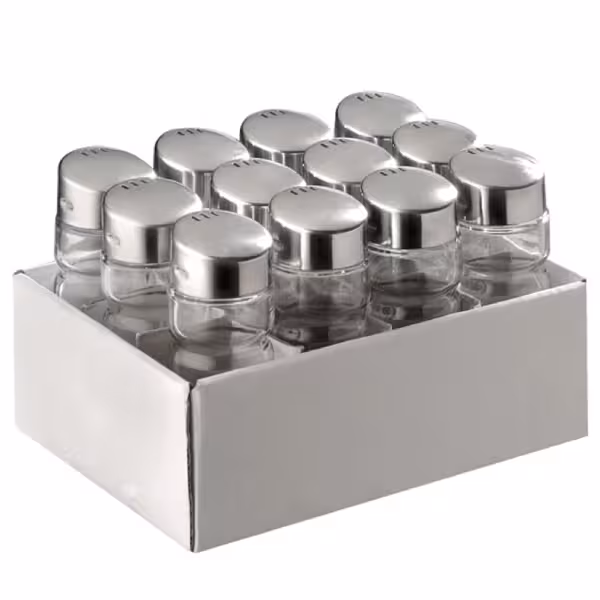 Salt & Pepper Shakers - 2-piece set - Ø30mm - Stainless Steel - Glass - Height: 90mm