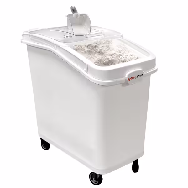 Flour & Ingredient Bin Trolley - 100L - Polypropylene - Mobile on Castors