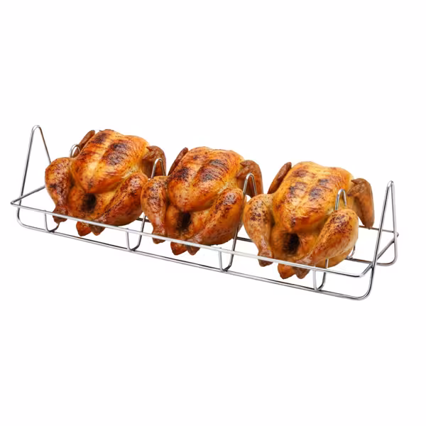 Panier d'insertion pour rôtissoire à poulet - 600x10x10mm - Inox - compatible avec Série EM420