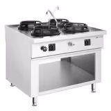 Mașină de gătit pe gaz cu 4 arzătoare wok PROFESIONALĂ - tip insulă - 60 kW - 4 arzătoare - cu 2 robineți de apă incluși