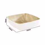 (6 pcs) Coupe - FRIDA - Mélamine - 0,85L - carré - 165x165mm - Profondeur : 55mm - Blanc/Beige